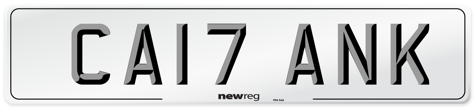 CA17 ANK Number Plate from New Reg